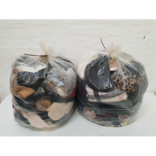 28 - TWO BAGS OF HATS, SCARVES AND GLOVES
including Patagonia, Nike, Michael Kors and Adidas