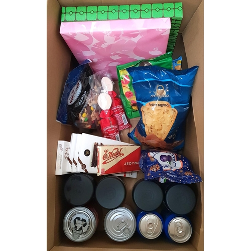 8 - ONE BOX OF CONSUMABLE ITEMS
including chocolates, tins of spaghetti and chicken noodles, pasta, swee... 