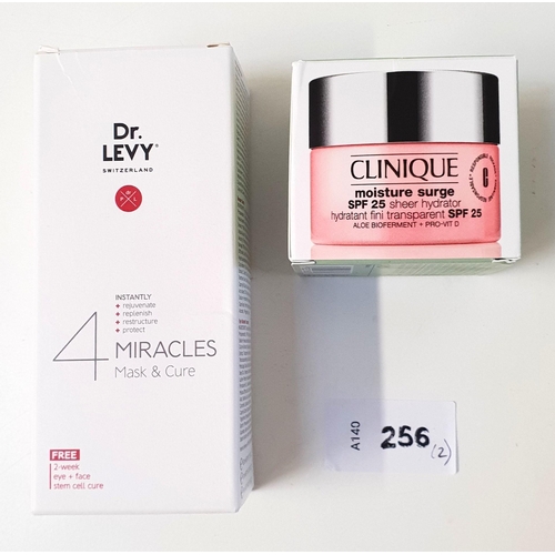 NEW AND BOXED SKIN PRODUCTS
comprising Clinique Moisture Surge sheer hydrator (30ml); and Dr Levy 4 Miracles Mask & Cure - R3 Cell Matrix Mask (50ml), Intense Stem Cell Booster Serum (5ml) and Intense Stem Cell Eye Booster Concentrate (3ml)
Note: Whilst they all appear to be full/new they are not in protective plastic so cannot guarantee they have not been used