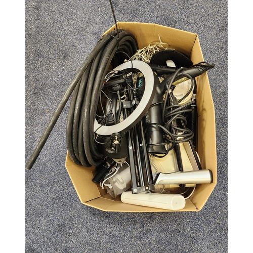 ONE BOX OF ELECTRICAL ITEMS
including MasterChef food mixer, kettle, hairdryer, hair straighteners, electric toothbrushes and hair trimmers