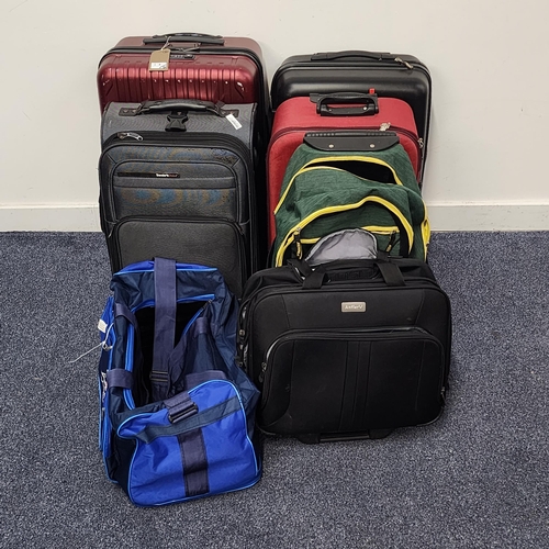 SIX SUITCASES, ONE RUCKSACK AND TWO HOLDALLS
including Antler, Kobu, Lenovo, and Traveller's Choice
Note: All cases and bags are empty