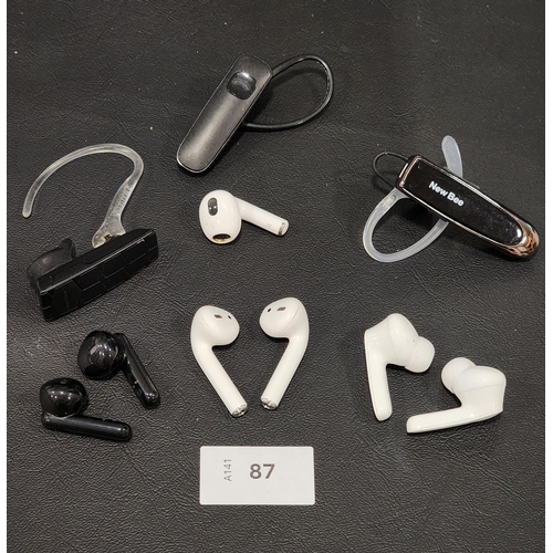 SELECTION OF LOOSE EARBUDS
including Apple, new bee, plantronics (10)