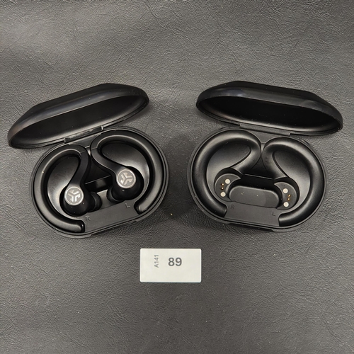 ONE PAIR OF JLAB EARBUDS
with charging case, together with one empty charging case