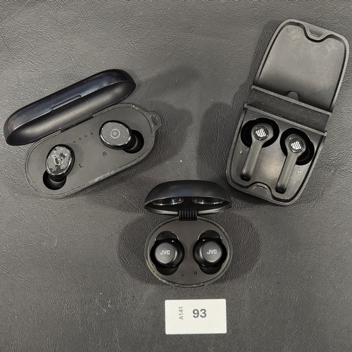 THREE PAIRS OF EARBUDS IN CHARGING CASES
comprising Tozo, JVC and Enacefire (3)