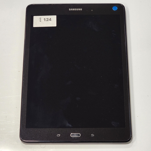 SAMSUNG TAB A TABLET
with stylus pen - SM-P550, s/n - R52H50JJFPD, NOT Google account locked. Note: It is the buyer's responsibility to make all necessary checks prior to bidding to establish if the device is blacklisted/ blocked/ reported lost. Any checks made by Mulberry Bank Auctions will be detailed in the description. Please Note - No refunds will be given if a unit is sold and is subsequently discovered to be blacklisted or blocked etc.