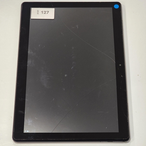 LENOVO TABLET
model TB-X505F ; Google Account Locked. Note: the screen is cracked
Note: It is the buyer's responsibility to make all necessary checks prior to bidding to establish if the device is blacklisted/ blocked/ reported lost. Any checks made by Mulberry Bank Auctions will be detailed in the description. Please Note - No refunds will be given if a unit is sold and is subsequently discovered to be blacklisted or blocked etc.