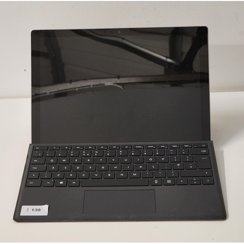 MICROSOFT SURFACE PRO 5
model 1796; 256GB; serial number 004293382453; wiped; with keyboard cover; 
Note: It is the buyer's responsibility to make all necessary checks prior to bidding to establish if the device is blacklisted/ blocked/ reported lost. Any checks made by Mulberry Bank Auctions will be detailed in the description. Please Note - No refunds will be given if a unit is sold and is subsequently discovered to be blacklisted or blocked etc.