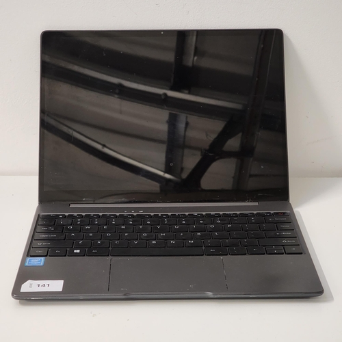 CHUWI GEMIBOOK LAPTOP
intel CELERON; model:CWI528; serial number:Q256G201209417. Note: padded feet missing from laptop base 

Note: It is the buyer's responsibility to make all necessary checks prior to bidding to establish if the device is blacklisted/ blocked/ reported lost. Any checks made by Mulberry Bank Auctions will be detailed in the description. Please Note - No refunds will be given if a unit is sold and is subsequently discovered to be blacklisted or blocked etc.