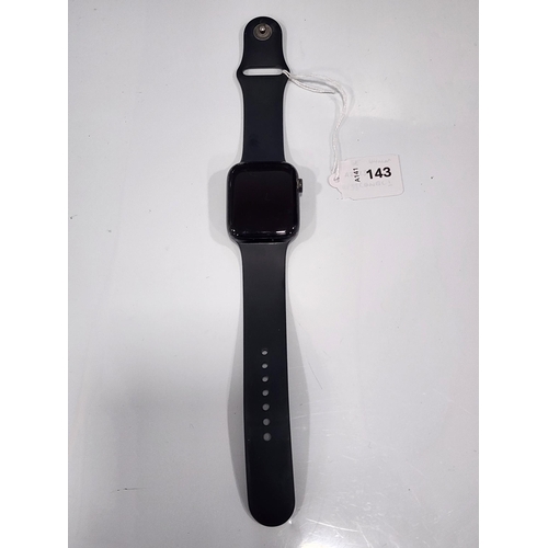 APPLE WATCH SE
44mm case; model A2723; S/N HF52CQNQC1; Apple Account Locked; Note scratches to screen 
Note: It is the buyer's responsibility to make all necessary checks prior to bidding to establish if the device is blacklisted/ blocked/ reported lost. Any checks made by Mulberry Bank Auctions will be detailed in the description. Please Note - No refunds will be given if a unit is sold and is subsequently discovered to be blacklisted or blocked etc.