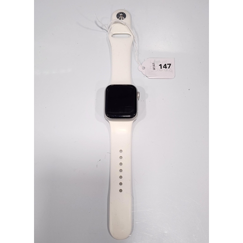 APPLE WATCH SERIES 4
40mm case; model A1977; S/N FH7Y49N8KDH2 Apple Account Locked 
Note: It is the buyer's responsibility to make all necessary checks prior to bidding to establish if the device is blacklisted/ blocked/ reported lost. Any checks made by Mulberry Bank Auctions will be detailed in the description. Please Note - No refunds will be given if a unit is sold and is subsequently discovered to be blacklisted or blocked etc.
