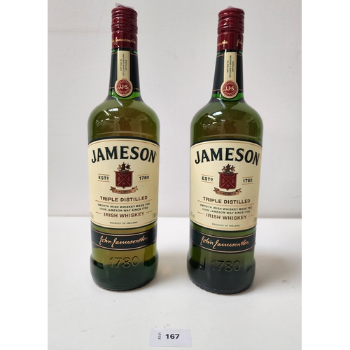 167 - TWO BOTTLES OF JAMESON IRISH WHISKEY
comprising Triple Distilled (1L, 40%) (2)
Note: You must be ove... 