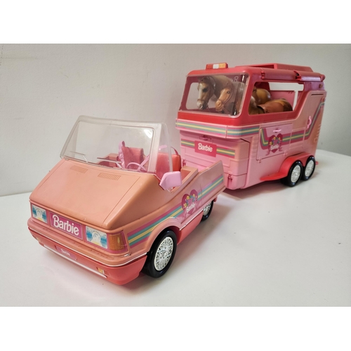 305 - SELECTION OF MATTEL BARBIE HORSES AND HORSE RELATED ACCESSORIES
comprising car, with horse box trail... 