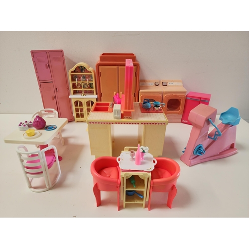 309 - LARGE SELECTION OF BARBIE FURNITURE AND HOUSEHOLD ACCESSORIES
including a battery operated washer/dr... 