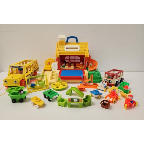 310 - LARGE SELECTION OF FISHER PRICE PLAY FAMILY TOYS
including a School House, School bus, play ground, ... 