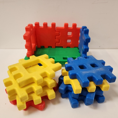 313 - SELECTION OF VINTAGE TOYS
comprising Little Tykes big waffle blocks; an Escor wooden play area and t... 