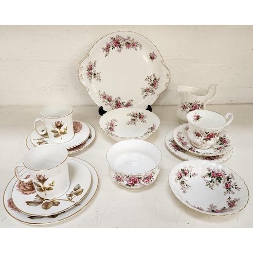 ROYAL ALBERT LAVENDER ROSE PART TEA SET
comprising tea cup, two saucers, side plate, sandwich plate, milk jug, sugar bowl and nine other bowls, together with Rosale HT coffee set comprising six cups and saucers and six side plates (34)