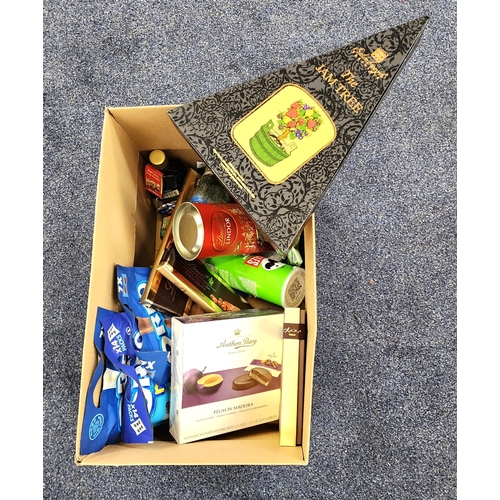 1 - ONE BOX OF CONSUMABLE ITEMS
including biscuits, sweets, chocolate, maple syrup and olive oil
