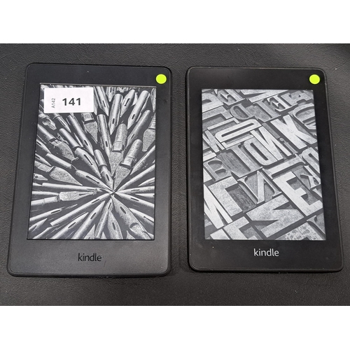 TWO AMAZON KINDLE E-READERS
comprising a paperwhite 3, serial number G090 G105 7095 00RD; a kindle Paperwhite, serial number G000 PP11 9077 OCKB (2)
Note: It is the buyer's responsibility to make all necessary checks prior to bidding to establish if the device is blacklisted/ blocked/ reported lost. Any checks made by Mulberry Bank Auctions will be detailed in the description. Please Note - No refunds will be given if a unit is sold and is subsequently discovered to be blacklisted or blocked etc.