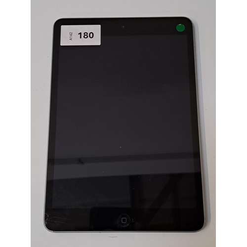 180 - APPLE IPAD MINI 2 
A1489 - WIFI - serial number F9FS8MTQFCM6. NOT Apple account locked. Small crack ... 