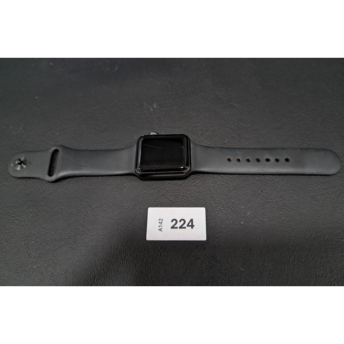 224 - APPLE WATCH SERIES 3
38mm case; model A1858; S/N GJCDQ8F8J5X0; Apple Account Locked; Scratches on sc... 