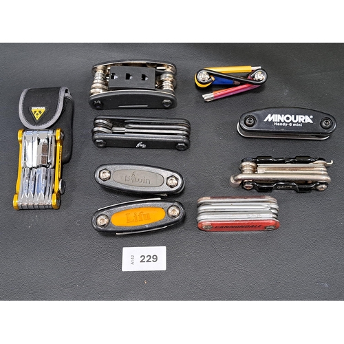 229 - SELECTION OF NINE BIKE TOOLS
of various size and design