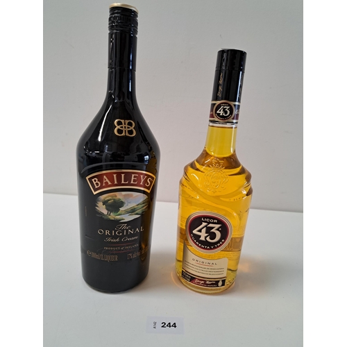 ONE BOTTLE OF BAILEYS AND ONE BOTTLE OF LICOR 43 CUARENTA Y TRES
the Baileys 1000ml and 17%; the licor 43 700ml and 31% (2)
Note: You must be over the age of 18 to bid on this lot