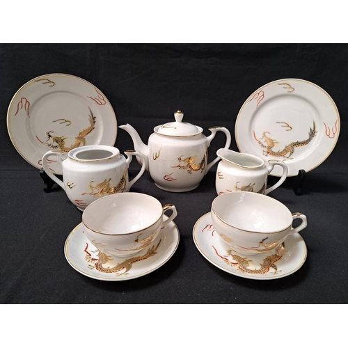 JAPANESE EXPORT WARE TEA SET
comprising six cups and saucers, six side plates, lidded tea pot, milk jug and sugar bowl (22)