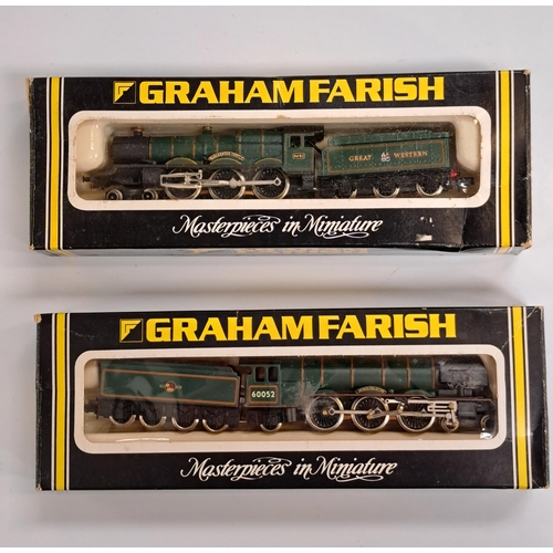 TWO GRAHAM FARISH N GAUGE MASTERPIECES IN MINIATURE 
comprising No. 1827 Class A3 Prince Palatine BR; and No. 1446 GWR Castle Class Loco 'Winchester'. Both boxed, 1827 unused and 1446 with little use