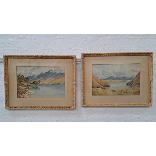 G. HOLMES
The Peaks of Skye and Ben Lomond, two watercolours, signed with labels to verso, both 24cm x 37cm (2)