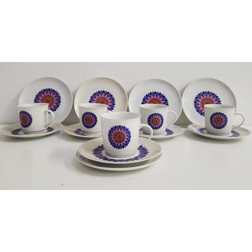 VINTAGE 1970s WINTERLING COFFEE SET
in the Rosiau pattern, comprising five coffee cans, six saucers and five side plates (16)