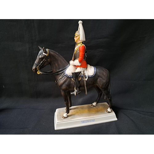 GOEBEL MILITARY FIGURINE
Trooper of the life guards in mounted review order, 32cm high