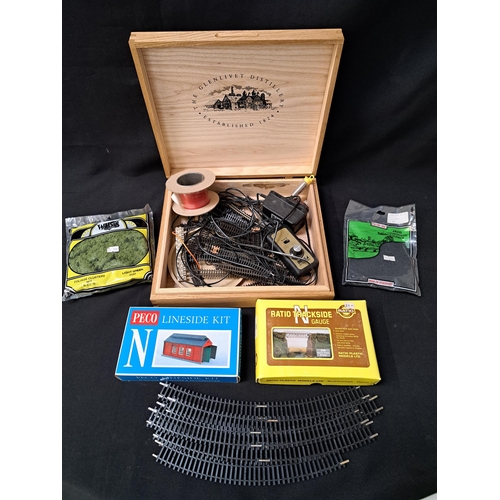 LARGE SELECTION OF MODEL RAILWAY AND TRAIN ACCESSORIES
including a Graham Farish power supply/controller, landscaping, scenery, building infrastructure, track, electrical components, etc. mostly N-gauge