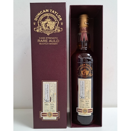 CARSEBRIDGE 25 YEAR OLD SINGLE GRAIN WHISKY 
Duncan Taylor and Co, Rare Auld Series. From the Carsebridge Distillery which closed in 1983. Distilled March 1979. Bottled January 2005. Cask no 32901. Bottle 80 of 154. 700ml and 56.4%. In presentation box. Level mid neck. 1 Bottle