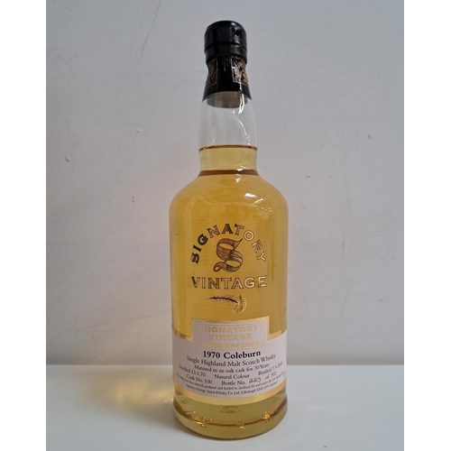 381 - COLEBURN 30 YEAR OLD SINGLE MALT SCOTCH WHISKY 
Signatory Vintage, Rare Reserve series. Distilled 13... 