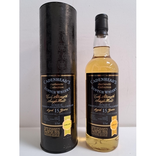 INVERLEVEN 15 YEAR OLS SINGLE MALT SCOTCH WHISKY 
Cadenhead's Authentic Collection. From the Dumbarton distillery which closed in 1991. Distilled 1987. Bottled March 2003. One of 294 bottles. 70cl 58.1%. In capsule. Level mid neck. 1 Bottle