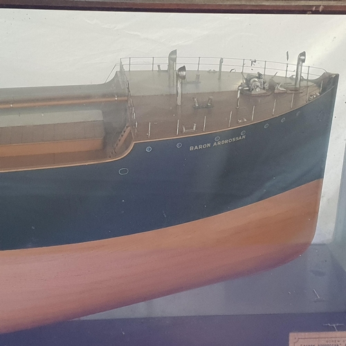 280 - MIRROR BACKED HALF MODEL OF S.S. BARON ARDROSSAN
built in Port Glasgow by A. Rodger & Co. in 1905 fo... 