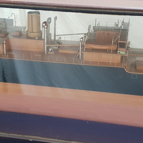 280 - MIRROR BACKED HALF MODEL OF S.S. BARON ARDROSSAN
built in Port Glasgow by A. Rodger & Co. in 1905 fo... 