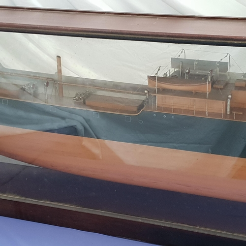 280 - MIRROR BACKED HALF MODEL OF S.S. BARON ARDROSSAN
built in Port Glasgow by A. Rodger & Co. in 1905 fo... 