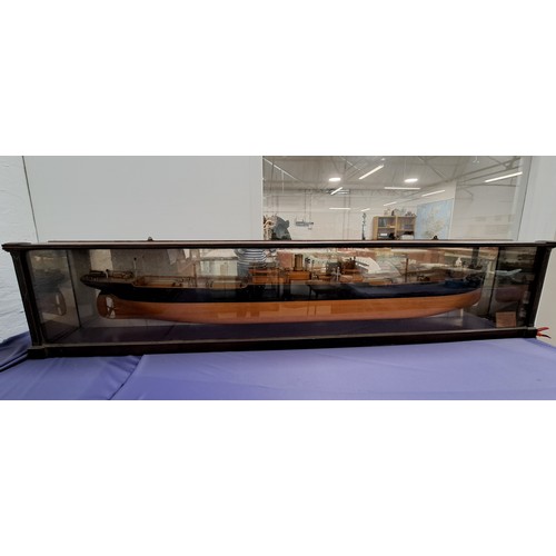 280 - MIRROR BACKED HALF MODEL OF S.S. BARON ARDROSSAN
built in Port Glasgow by A. Rodger & Co. in 1905 fo... 