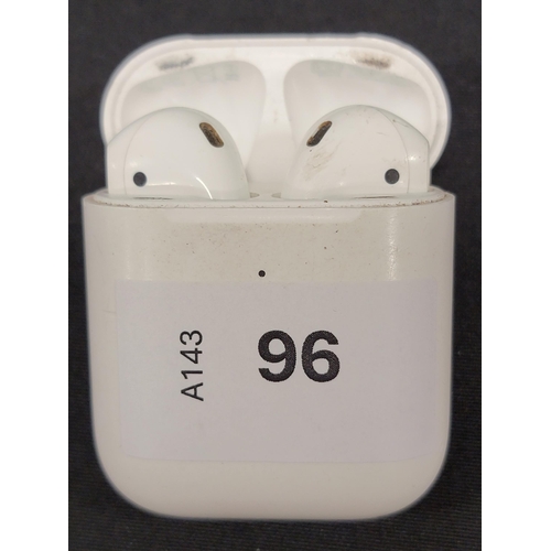 PAIR OF APPLE AIRPODS 2ND GENERATION 
in Wireless charging case
Note: right and left earbud models number not visible as too worn