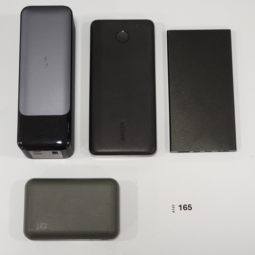 FOUR POWER BANKS
including Juice; Anker 737 model A1289; Anker PowerCore slim 10000, model A1229