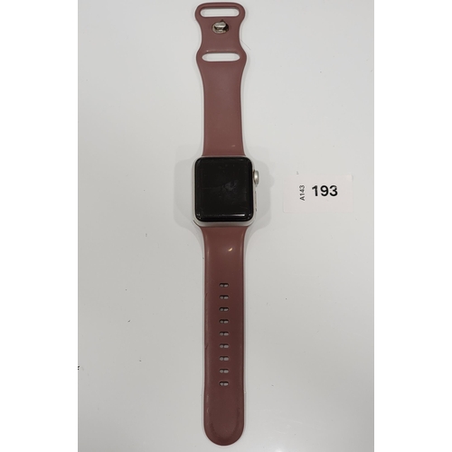 APPLE WATCH SERIES 3
38mm case; model A1858; S/N GJ92T61LJ5WY; Apple Account Locked;
Note: It is the buyer's responsibility to make all necessary checks prior to bidding to establish if the device is blacklisted/ blocked/ reported lost. Any checks made by Mulberry Bank Auctions will be detailed in the description. Please Note - No refunds will be given if a unit is sold and is subsequently discovered to be blacklisted or blocked etc.