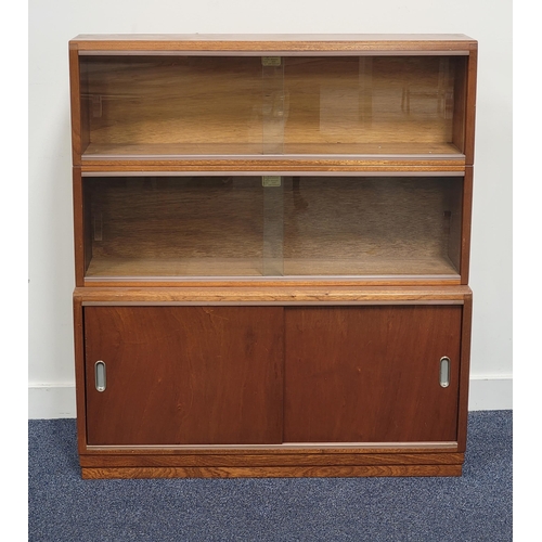 459 - SIMPLEX MAHOGANY BOOKCASE
with three sections, the upper two with glass sliding doors, the lower sec... 