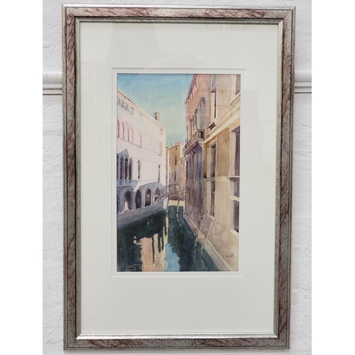 389 - DEREK J MCLEAN
Morning Light, Venice, watercolour, signed and label to verso, 38cm x 23.5cm