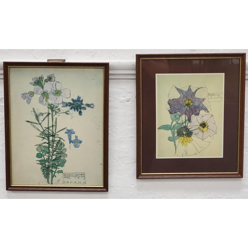 394 - C.R. MACKINTOSH (1868-1928)
Cuckoo flower 1910 and Petunia 1914, prints with labels to verso, 27cm x... 