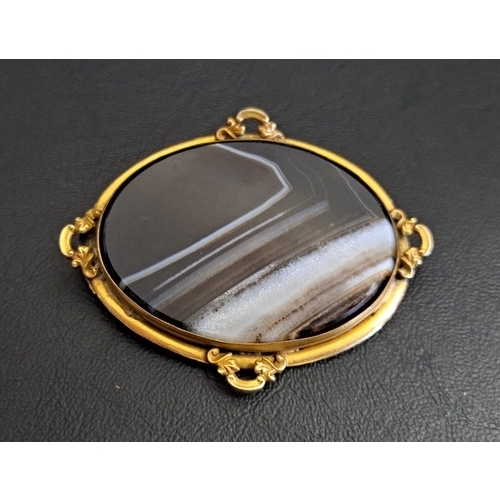 29 - LARGE AGATE BROOCH
in pinchbeck mount, 7.2cm wide x 5.7cm high