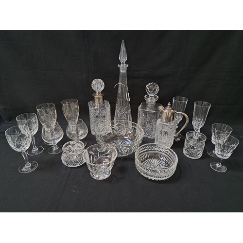 157 - LARGE SELECTION OF GLASSWARE
including three Edinburgh crystal wines, brandy balloons, champagne flu... 