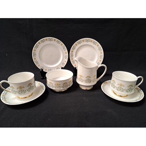 165 - PARAGON FIONA PATTERN PART TEA SET
comprising six cups, nine saucers, eight side plates, milk jug an... 