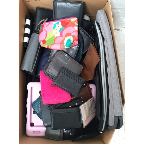 ONE BOX OF PURSES, WALLETS AND PROTECTIVE CASES
including cases for kindles, ipads, etc., branded and unbranded