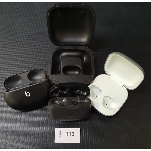 FOUR EARBUD CHARGING CASES
comprising 3x Beats and 1x JBL